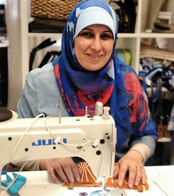 renew refugee women making handmade product