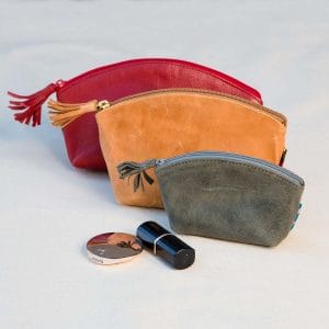 Nina Leather Pouch 3 pouches sm med lg