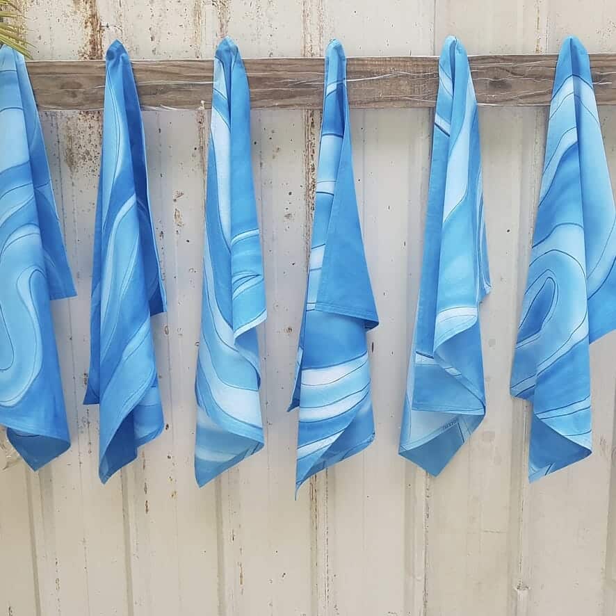 Handpainted Tea Towel Peace by Piece International