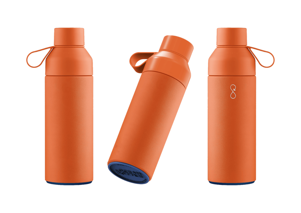 orange custom water bottles with logo