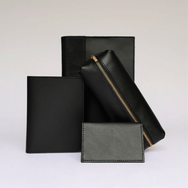 Our leather office gifts are available in black leather.