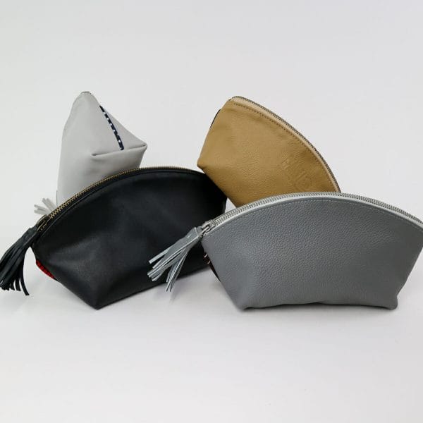 When you order the pampering gift basket, you can choose from a variety of colors for the leather pouch.