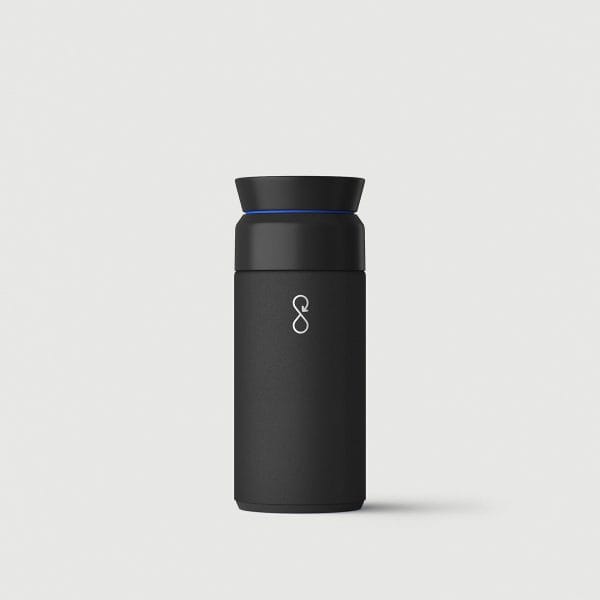 The Brew flask personalized stainless steel travel mugs are available in black