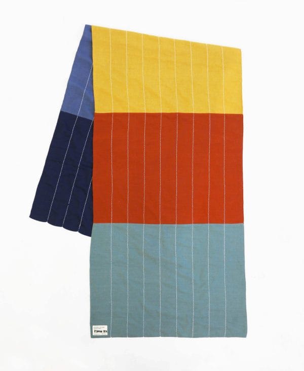 colorblock scarf rainbow pattern detail