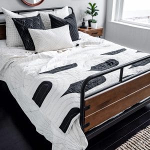 canopy quilt throw charcoal lifestyle 2