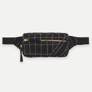 kantha crossbody belt bag charcoal flatlay updated